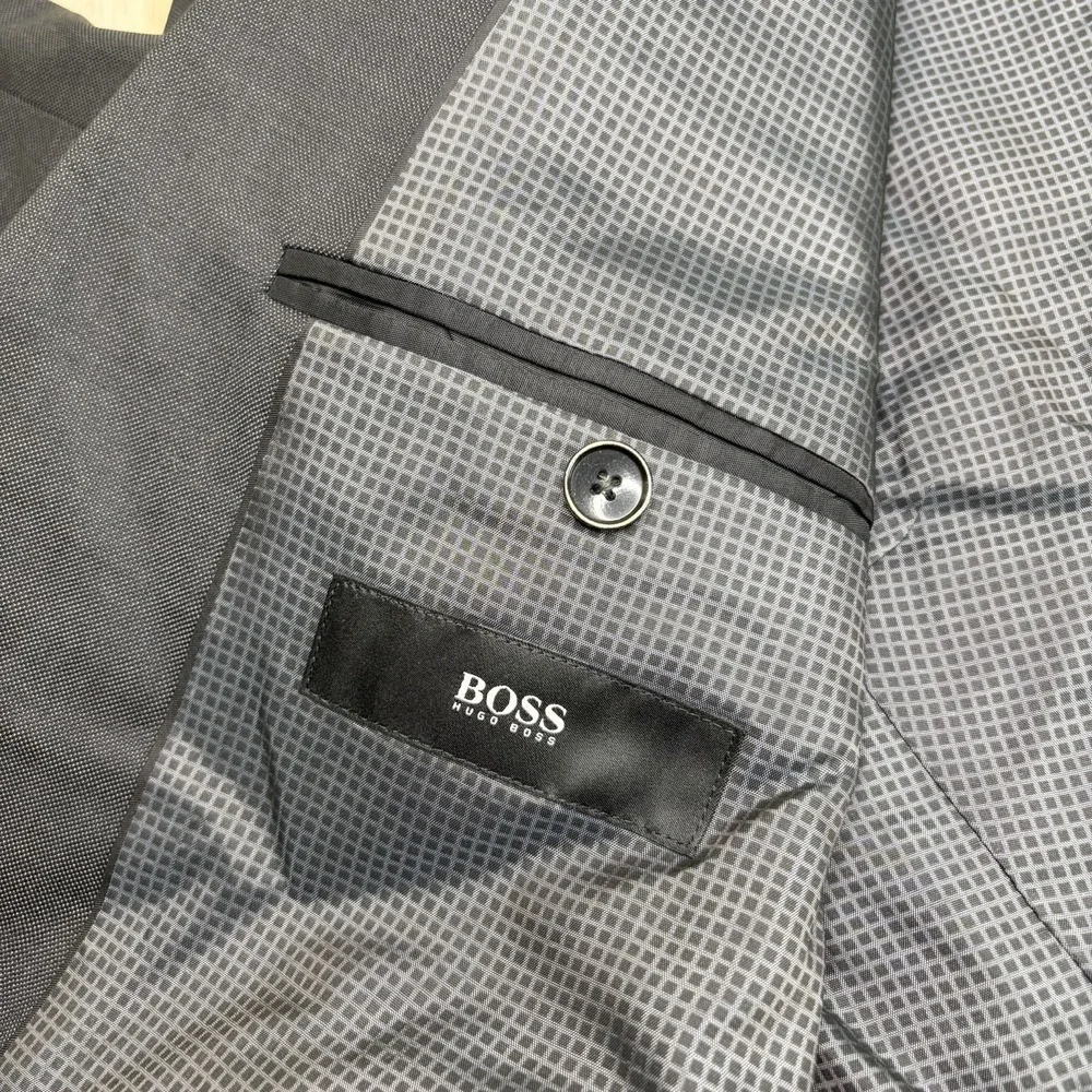 Hugo Boss Men's Super 120 100% Wool Birdseye Suit Gray Size 42R 36x32 - Picture 6 of 16